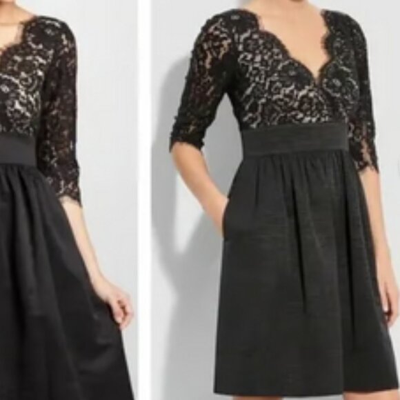Eliza J black Lace & Faille Dress sz 10P--as seen on PRETTY LITTLE LIARS - Picture 3 of 16